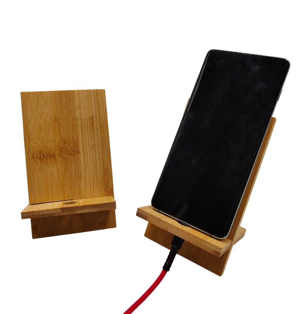 phonestand bamboo charge