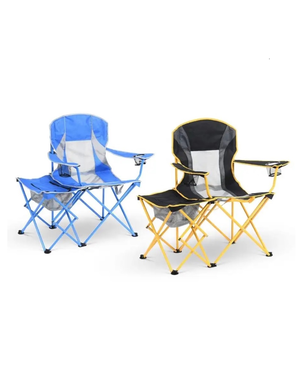 foldablecampingchairwithsidetable blue black 1