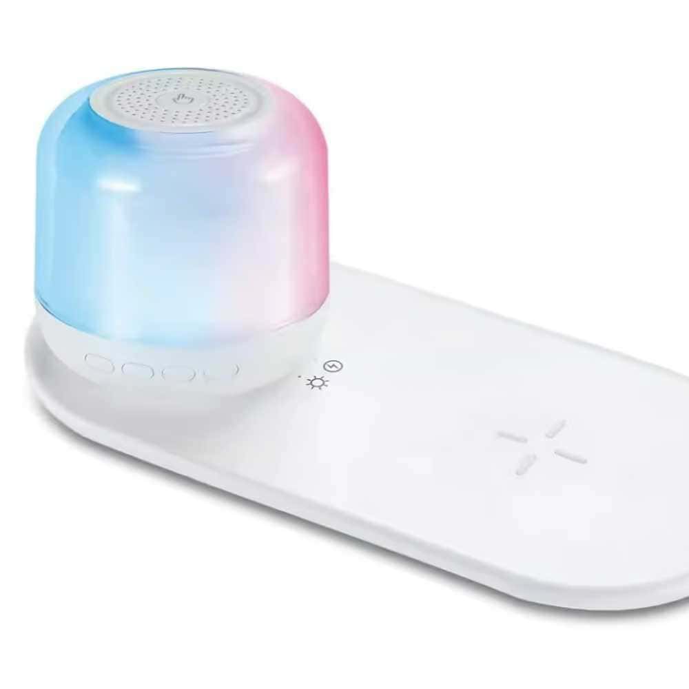 wirelesscharger bluetoothspeaker white front 1000x1000